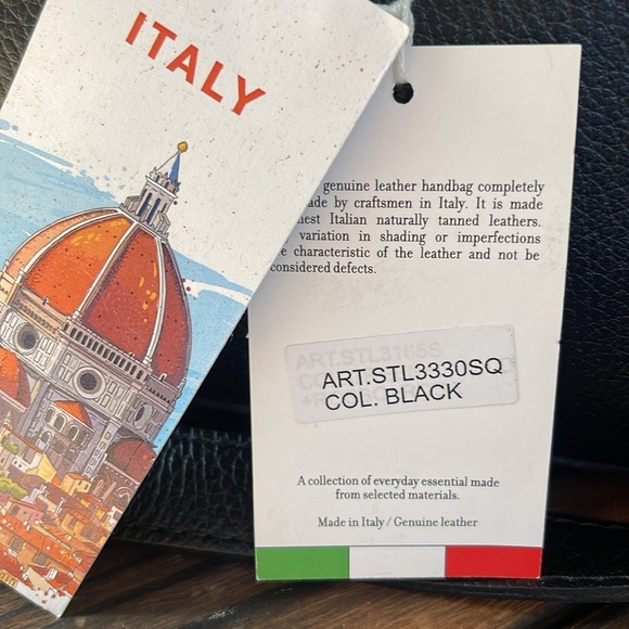 Isadora Italy Black Pebbled Leather Women's Bag - Picture 2 of 9